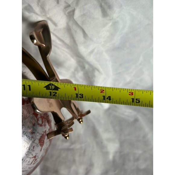 Luxury Copper Airplane Globe — Rotating 8” World Map on Art Deco Aviation Stand - Picture 6 of 14